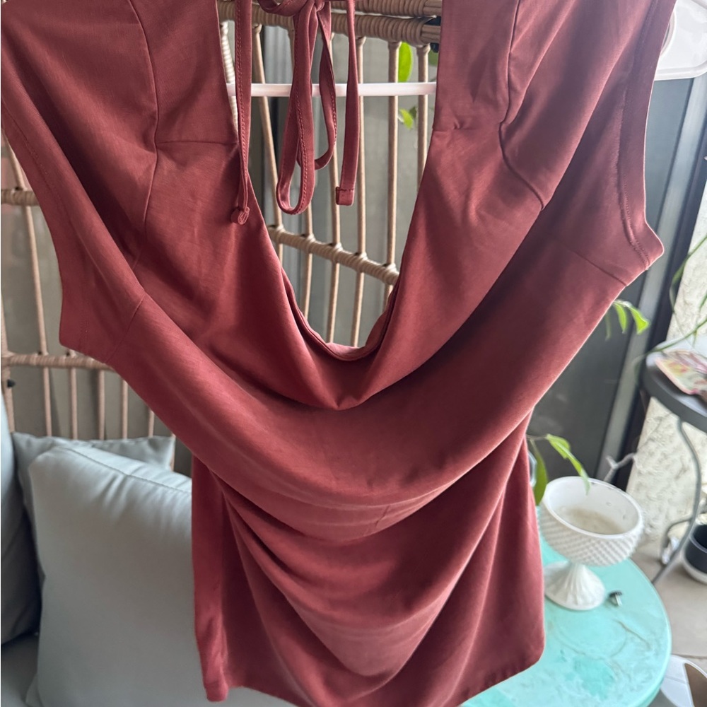 Free People Open Back with Tie Baby Tee - Picture 5 of 6